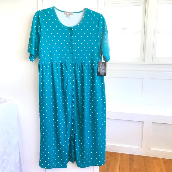 WOMAN WITHIN Button Front Midi Dress Short Sleeve NWT Women’s Plus Size 18/20 - Picture 1 of 16